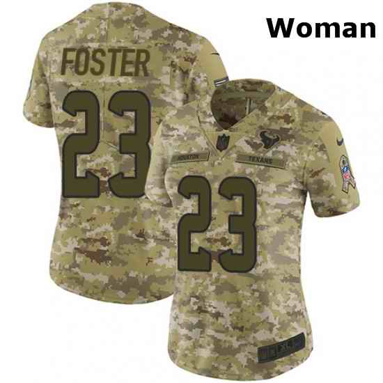 Womens Nike Houston Texans 23 Arian Foster Limited Camo 2018 Salute to Service NFL Jersey